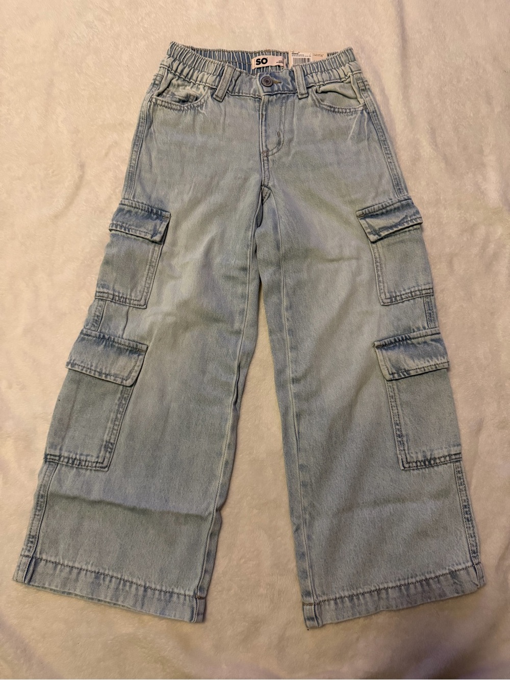 NWT Girls sz 7 SO Light Blue Wide Leg Jeans